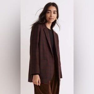 Madewell Larsen Blazer Windowpane Raisin